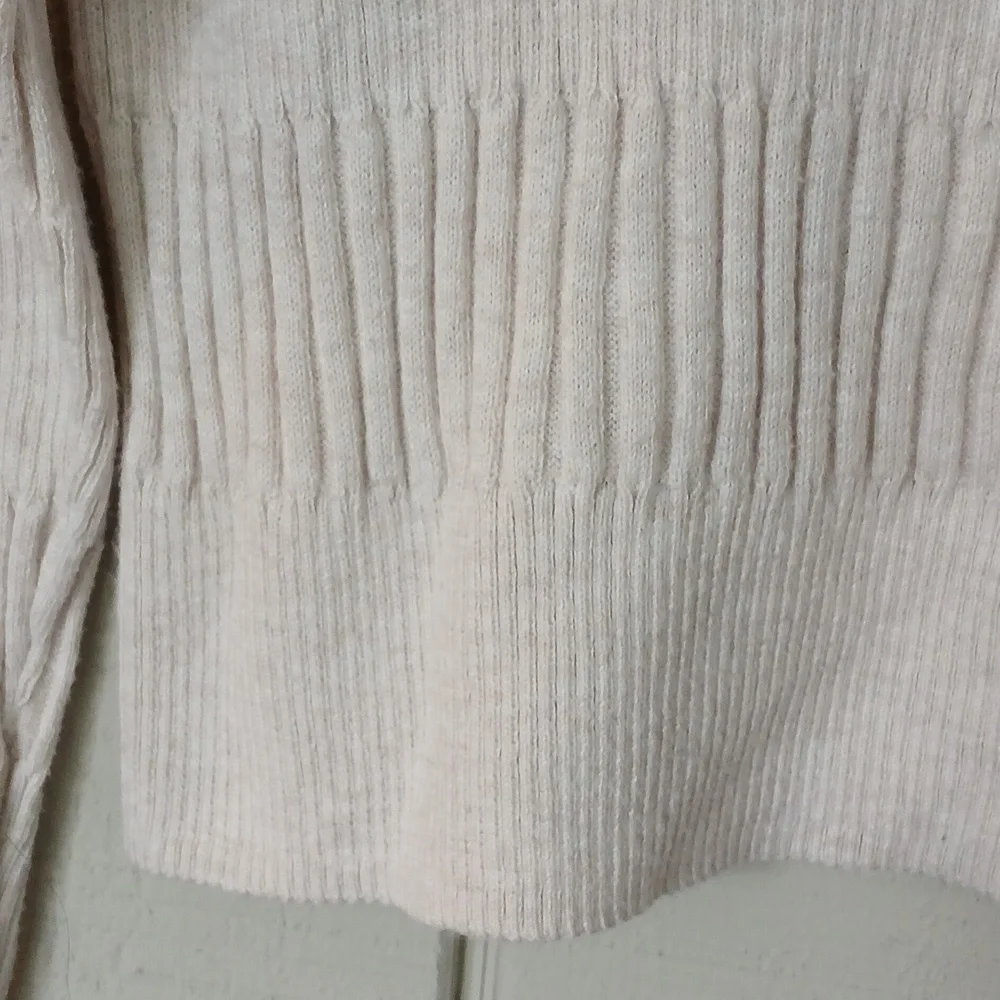 American Eagle Cream Button Down Mixed Ribbed Long Sleeve Cardigan Size XL